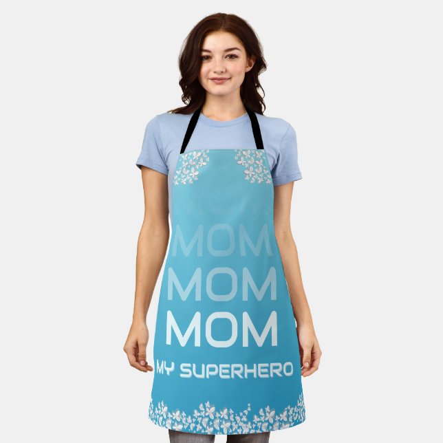 MOM My Superhero Blue Apron (Worn)
