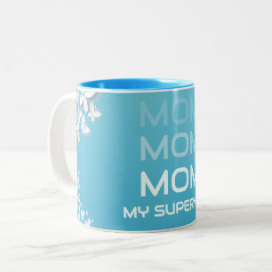 MOM My Superhero Blue Two-Tone Coffee Mug