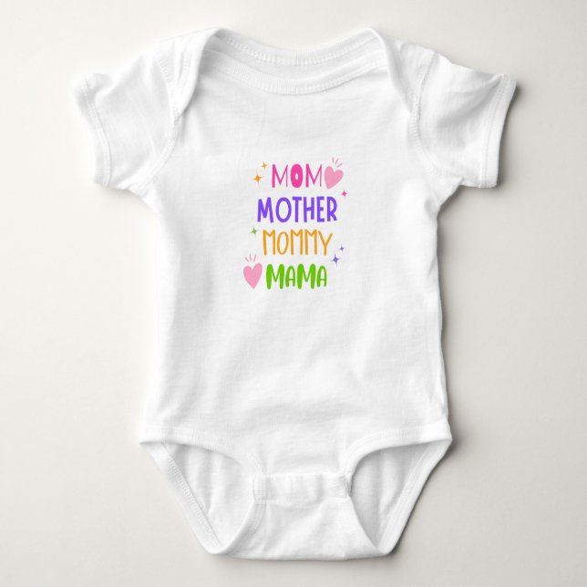 MOM NAME T-SHIRT BABY BODYSUIT (Front)