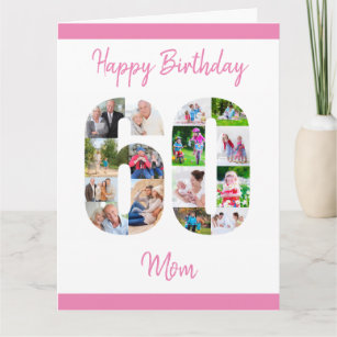 Mom Number 60 Photo Collage Big 60th Birthday Card