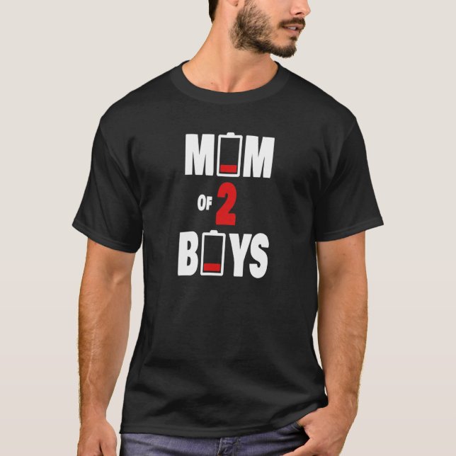 Mom Of 2 Boys  Mothers Day Moms Mama Twins Mommas  T-Shirt (Front)