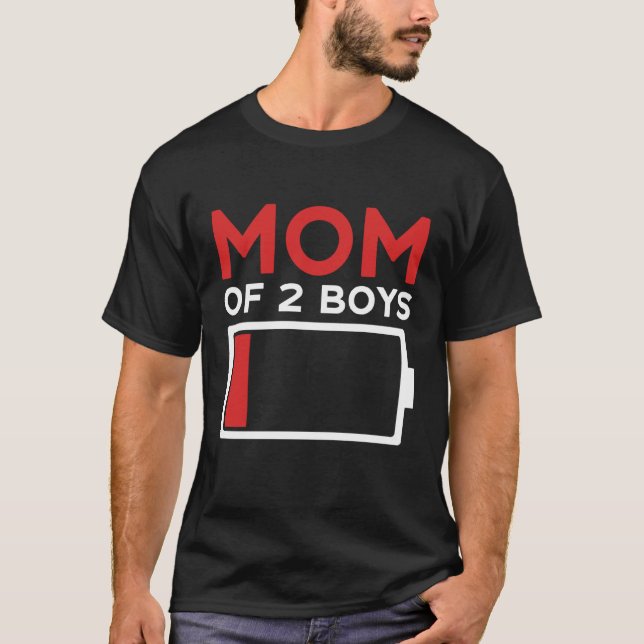 Mom of 2 Boys Mother's Day T-Shirt (Front)
