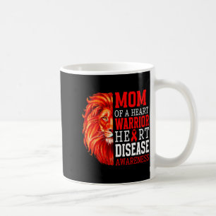 Mom Of A Heart Warrior Heart Disease Support Red R Coffee Mug