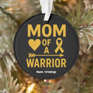Mom of a Warrior Childhood Cancer Awareness Design Ornament