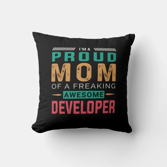 Mom Of Awesome Developer Cushion (Front)