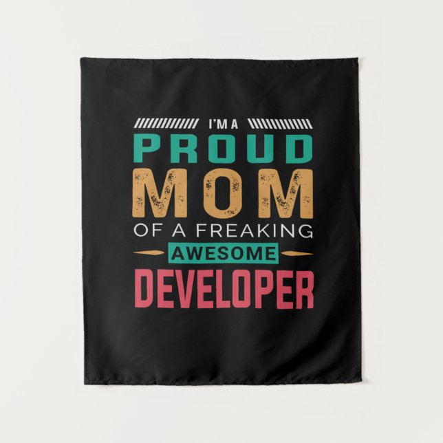 Mom Of Awesome Developer Tapestry (Front)