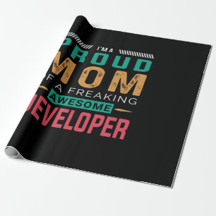 Mom Of Awesome Developer Wrapping Paper