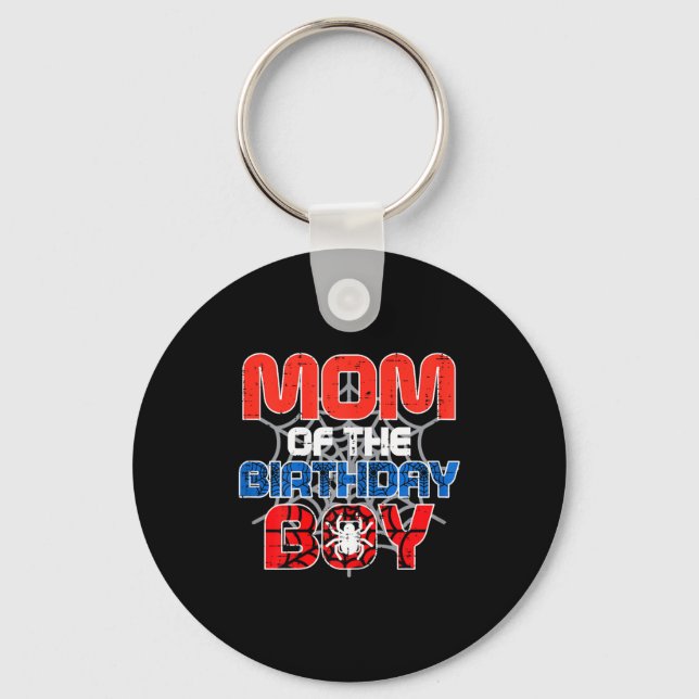 Mom Of Birthday Boy Sder Bday Party Family Matchin Key Ring (Front)