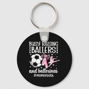 Mom Of Both Dance And Soccer Mom Dancing And Socce Key Ring