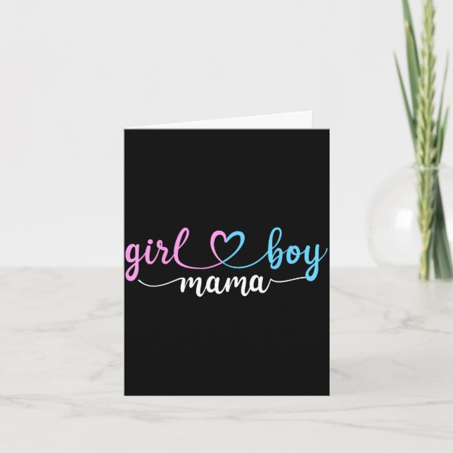 Mom of both mama of boys and girls  card (Front)