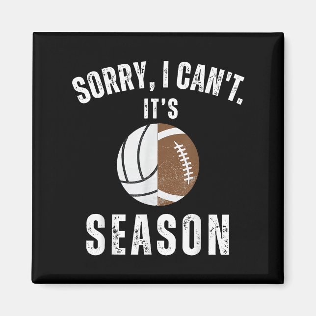 Mom Of Both Sorry I Can't It's Volleyball Football Magnet (Front)