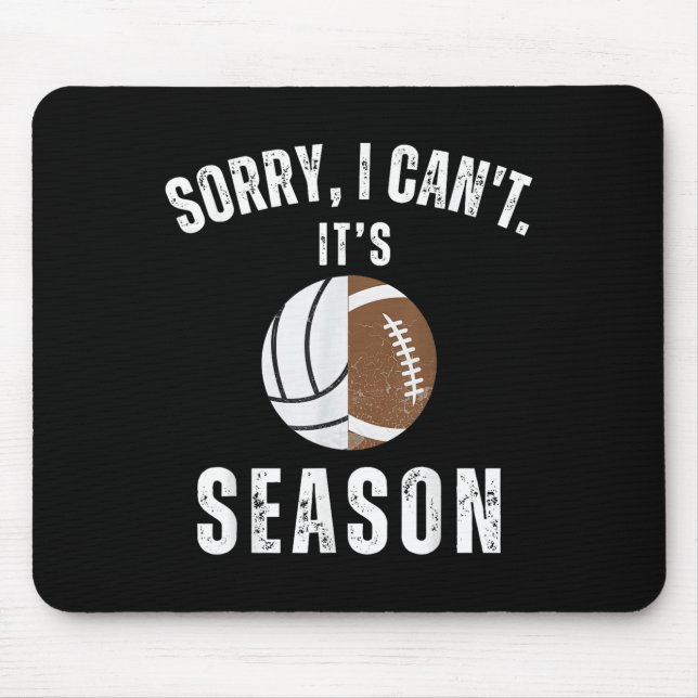 Mom Of Both Sorry I Can't It's Volleyball Football Mouse Pad (Front)
