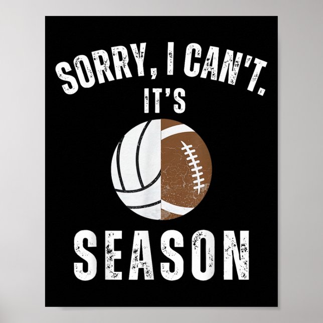 Mom Of Both Sorry I Can't It's Volleyball Football Poster (Front)