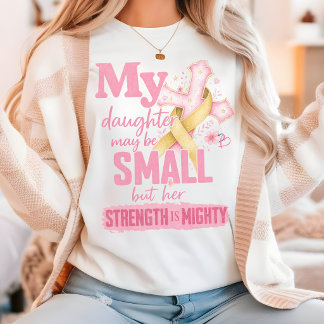 Mom of cancer survivor, gold ribbon awareness T-Shirt