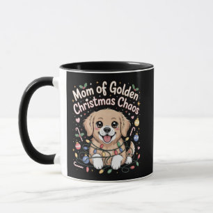 Mom of Golden Christmas Chaos Badge Mug