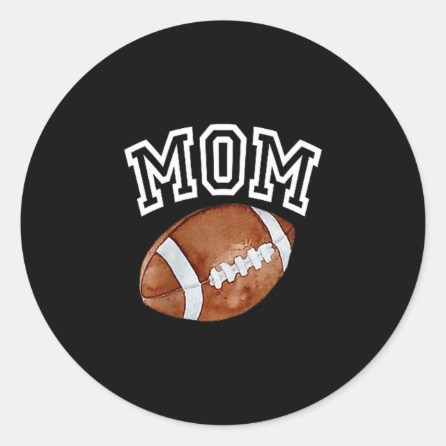 Mom Of The 1 Year Old Football Birthday Boy Family Classic Round Sticker (Front)