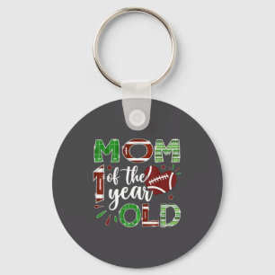 Mom Of The 1 Year Old Football First Birthday Boy Key Ring