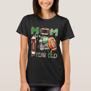 Mom Of The 1 Year Old Football Lover 1st Birthday T-Shirt
