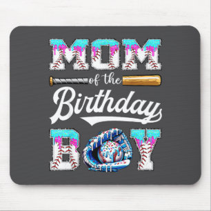 Mom Of The Birthday Boy Baseball Ice Cream Drip Ma Mouse Pad