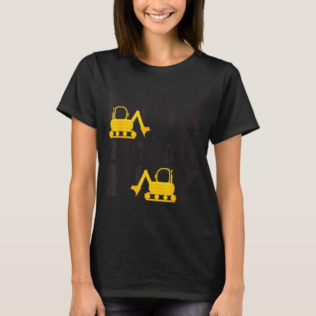 Mom Of The Birthday Boy Funny Excavator Truck B-da T-Shirt (Front)