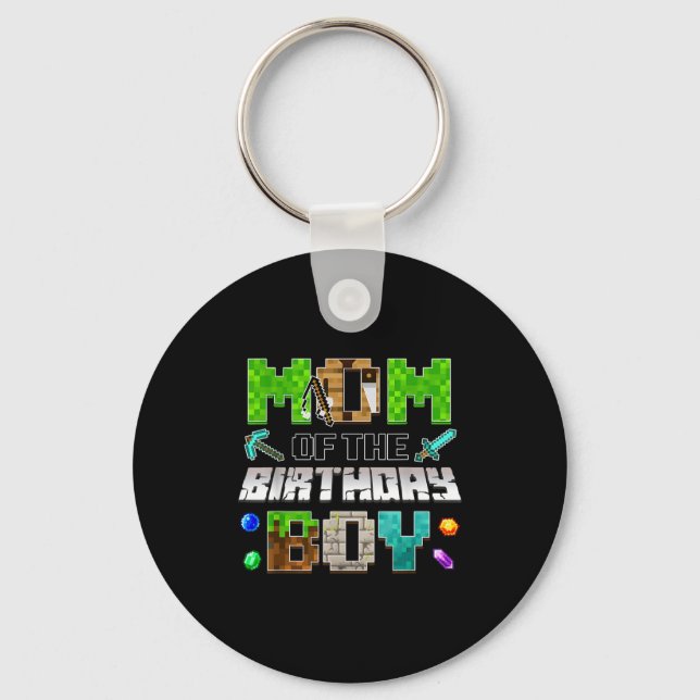 Mom Of The Birthday Boy Funny Gaming Birthday Xel  Key Ring (Front)