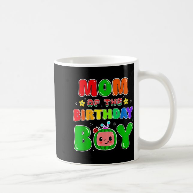 Mom Of The Birthday Boy Funny Melon Family Party M Coffee Mug (Right)