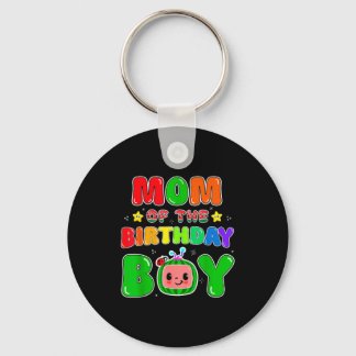 Mom Of The Birthday Boy Funny Melon Family Party M Key Ring