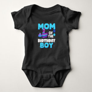 Mom Of The Birthday Boy Llama Mom And Dad Family P Baby Bodysuit