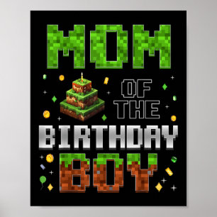 Mom Of The Birthday Boy Matching Family Birthday P Poster