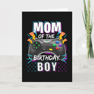 Mom Of The Birthday Boy Matching Video Gamer Birth Card