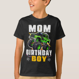 Mom Of The Birthday Boy Monster Truck Family Match T-Shirt