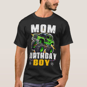 Mom Of The Birthday Boy Monster Truck Family Match T-Shirt