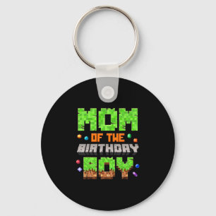 Mom Of The Birthday Boy Pixel Gaming Video Game Mo Key Ring