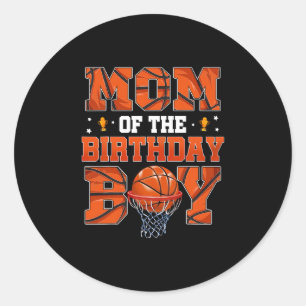 Mom Of The Birthday Boy Sketll Birthday Family Classic Round Sticker