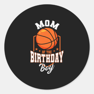 Mom Of The Birthday Boy Sketll Theme Bday Party 1 Classic Round Sticker