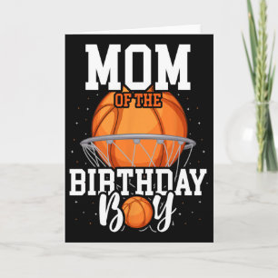 Mom Of The Birthday Boy Sketll Theme Bday Party Card