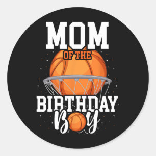 Mom Of The Birthday Boy Sketll Theme Bday Party Classic Round Sticker