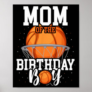 Mom Of The Birthday Boy Sketll Theme Bday Party Poster