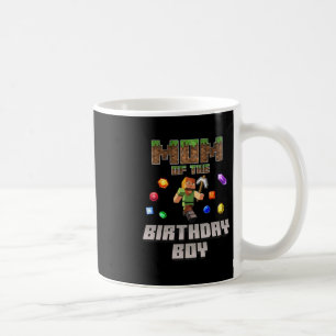 Mom Of The Birthday Boy Video Gamer Pixel Number  Coffee Mug