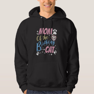 Mom of the Birthday Cat Cute Kawaii Hoodie