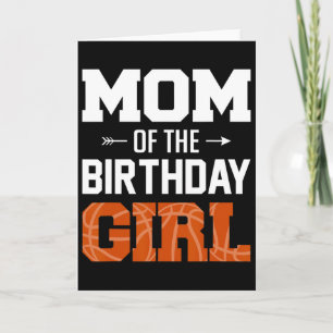 Mom Of The Birthday Girl Sketll Mom Family Matchin Card
