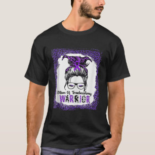Mom Of Tracheostomy Warrior Purple Ribbon Awarenes T-Shirt