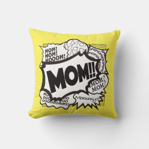 MOM OFF DUTY Throw Pillow. Comic Version Cushion