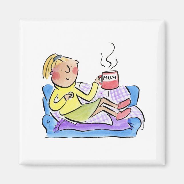 Mom on the sofa magnet (Front)