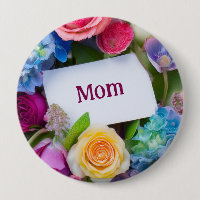 MOM or Custom Name Surrounded by Flowers
