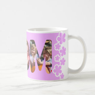 Mom Personalized Purple 3 Photo Coffee Mug