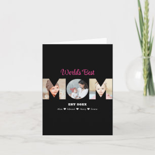 Mom Photo Collage Cutout Mothers Day Birthday Card