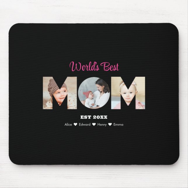 Mom Photo Collage Cutout Mothers Day Birthday  Mouse Pad (Front)