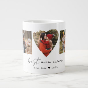 Mom Photo Collage Heart Photo Mother's Day Large C Coffee Mug