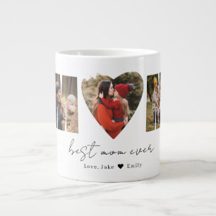 Mom Photo Collage Heart Photo Mother's Day Large C Large Coffee Mug